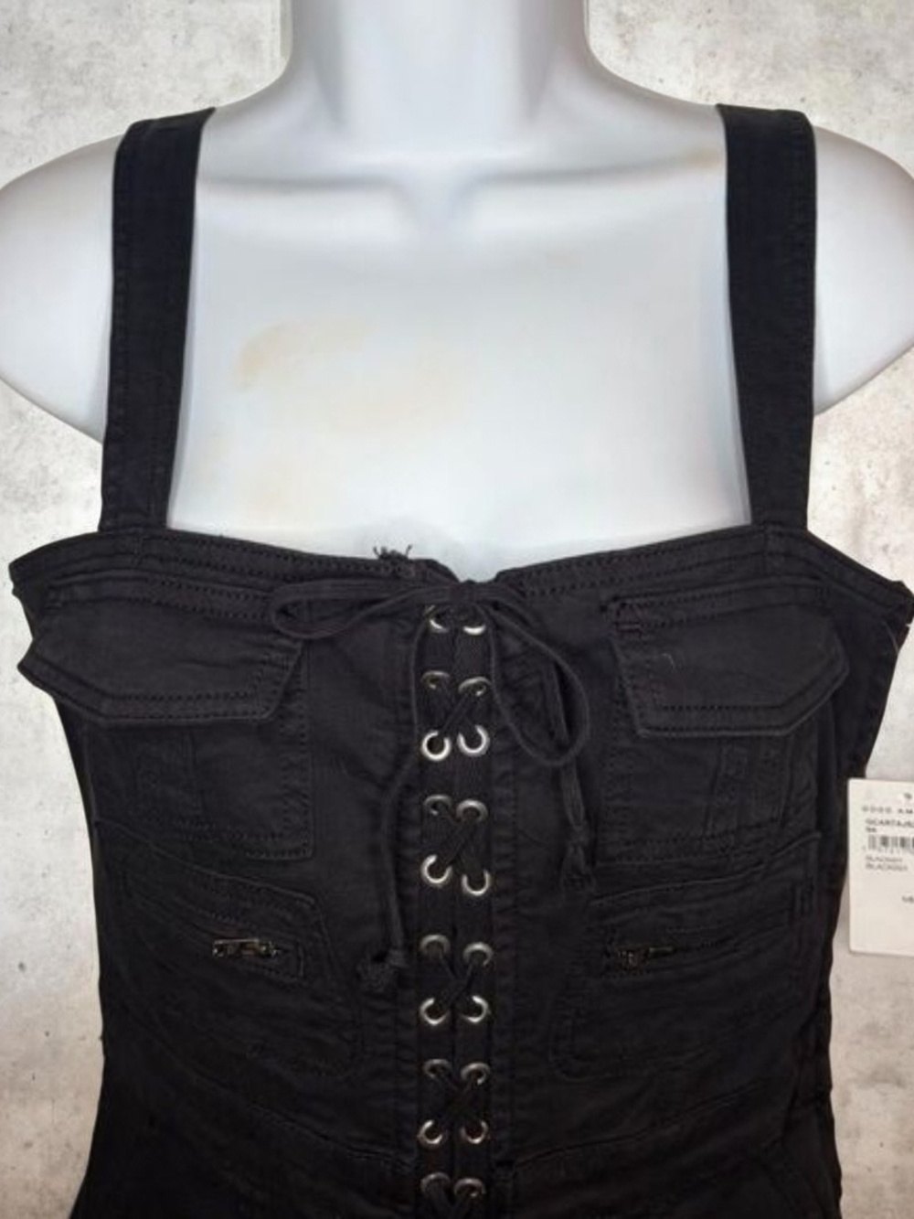 Good American Lace Up Cargo Tank Jumpsuit Medium NWT - Picture 7 of 10